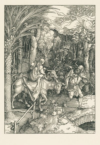 Menekülés Egyiptomba, 1504 körül (fametszet) alkotó: Albrecht Dürer or Duerer
