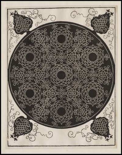 Negyedik csomó, 7 kör alakú csomócsoport fekete középponttal, 1506 körül alkotó: Albrecht Dürer
