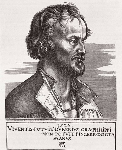 MELANCHTON, Philipp Schwarzerd, hívott (1497-1560). Teológus és Luther munkatársa (metszet) alkotó: Albrecht Dürer