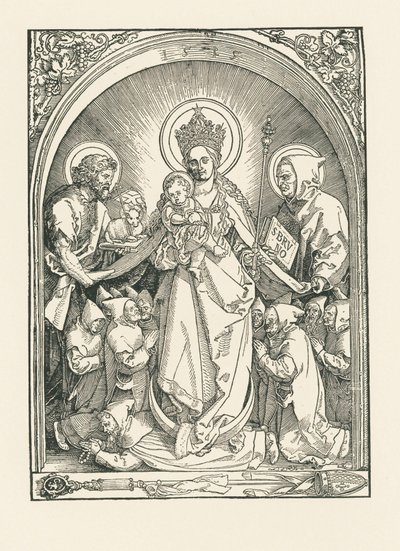 Madonna karthauzi szerzetesekkel, Keresztelő Szent János és Brúnó szentekkel alkotó: Albrecht Dürer or Duerer