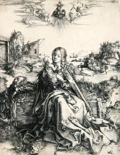 Madonna szitakötővel (metszet) alkotó: Albrecht Dürer