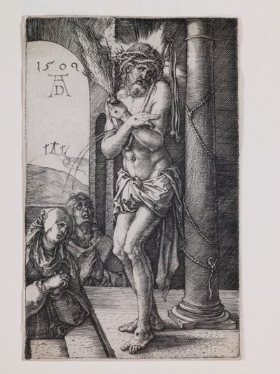 Fájdalmas ember az Oszlopnál, a "Kis szenvedély" sorozatból alkotó: Albrecht Dürer or Duerer