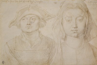 Marx Ulstat; Antwerpen gyönyörű fiatal nő, 1520-21 körül (ezüstpont, elefántcsont színű fektetett papírra alapozva) alkotó: Albrecht Dürer or Duerer
