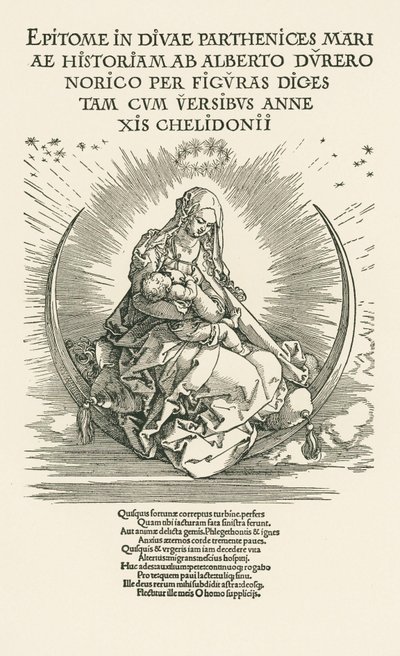 Szűz Mária a gyermekével a dicsőségben, 1511 körül (fametszet) alkotó: Albrecht Dürer or Duerer
