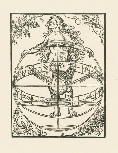 Akt nő a zodiákussal, 1502-03 körül (fametszet) alkotó: Albrecht Dürer or Duerer