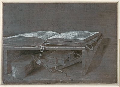 Nyitott könyv (ecsetrajz barna papírra) alkotó: Albrecht Dürer or Duerer