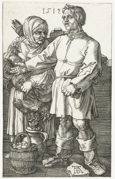 Parasztpár a piacon alkotó: Albrecht Dürer or Duerer