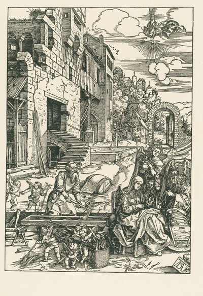 Pihenés az egyiptomi menekülésen, 1502 körül (fametszet) alkotó: Albrecht Dürer or Duerer