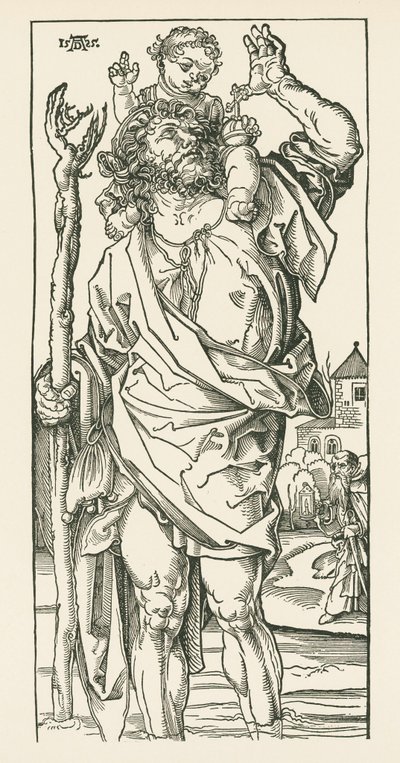 Szent Kristóf. Nürnberg, 1500-05 körül (fametszet) alkotó: Albrecht Dürer or Duerer