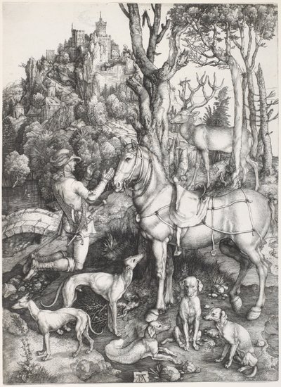Szent Eustace, c. 1500-1501 (metszet) alkotó: Albrecht Dürer