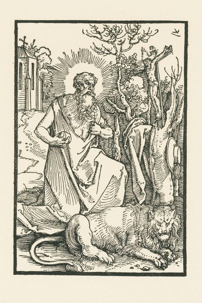 Szent Jeromos. Illusztráció Lukas von Pragnak: Apologia. Nyomtatta Hieronymus Höltzel, Nürnberg. alkotó: Albrecht Dürer or Duerer