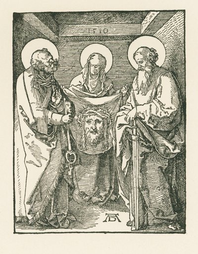 Szent Veronika Szent Péter és Pál között - Szent Veronika szudáriuma alkotó: Albrecht Dürer or Duerer