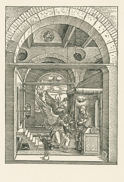 Az örömhírdetés, 1503 körül (fametszet) alkotó: Albrecht Dürer or Duerer