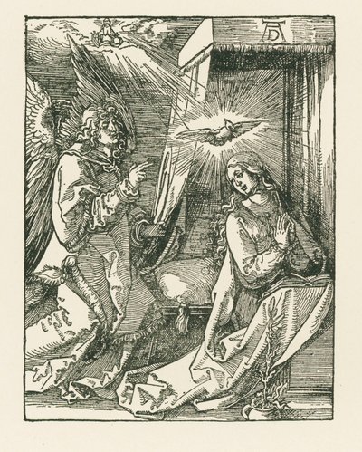 Az örömhírdetés, 1510 körül (fametszet) alkotó: Albrecht Dürer or Duerer