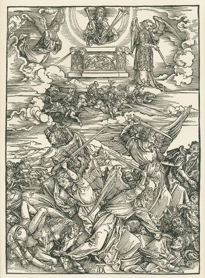 Az angyalok csatája. Szent János Jelenései, 1496-98 körül (fametszet) alkotó: Albrecht Dürer or Duerer