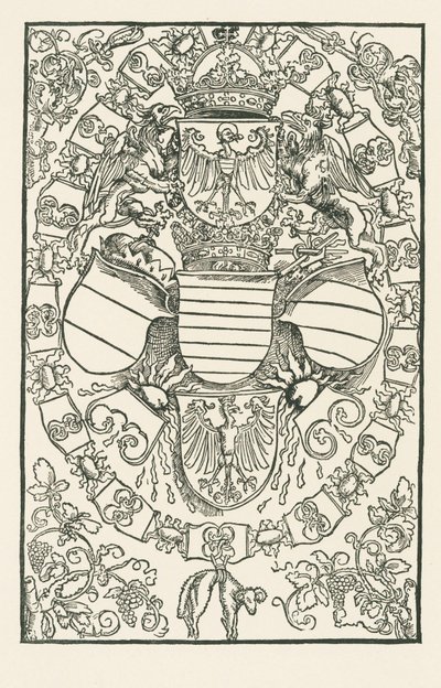 I. Maximilián címere, mint a rómaiak királya alkotó: Albrecht Dürer or Duerer