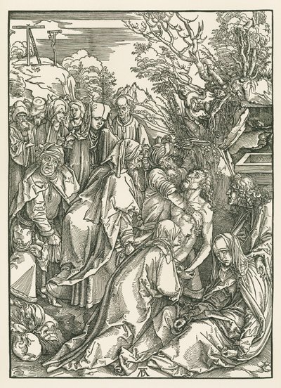 A temetés, 1496-97 körül (fametszet) alkotó: Albrecht Dürer or Duerer