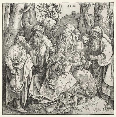 A Szent Család két muzsikus angyallal alkotó: Albrecht Dürer or Duerer