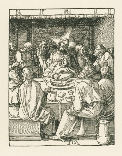 Az utolsó vacsora, 1508-09 körül (fametszet) alkotó: Albrecht Dürer or Duerer