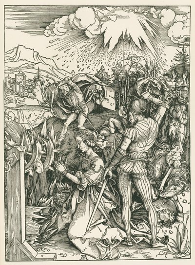 Alexandriai Szent Katalin mártíromsága, 1498 körül (fametszet) alkotó: Albrecht Dürer or Duerer