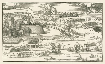 Egy erőd ostroma. Bal oldali blokk alkotó: Albrecht Dürer or Duerer