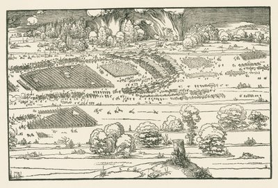 Egy erőd ostroma. Jobb oldali blokk alkotó: Albrecht Dürer or Duerer