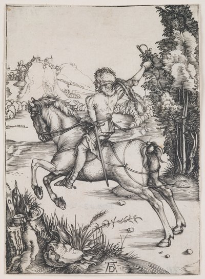 A kis futár, 1496 körül (metszet) alkotó: Albrecht Dürer or Duerer