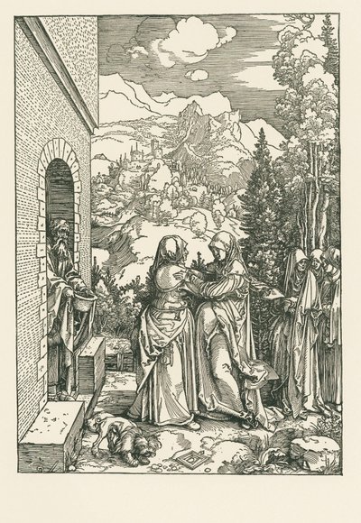 A látogatás - Szent Mária meglátogatja Szent Erzsébetet, 1503-04 körül (fametszet) alkotó: Albrecht Dürer or Duerer