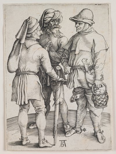 Három paraszt beszélgetésben, 1497 körül (metszet) alkotó: Albrecht Dürer or Duerer