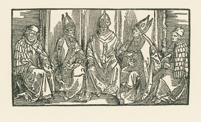 Három püspök és két szerzetes alkotó: Albrecht Dürer or Duerer