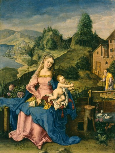 Szűz és gyermek egy tájban, 1600 körül alkotó: Albrecht Dürer