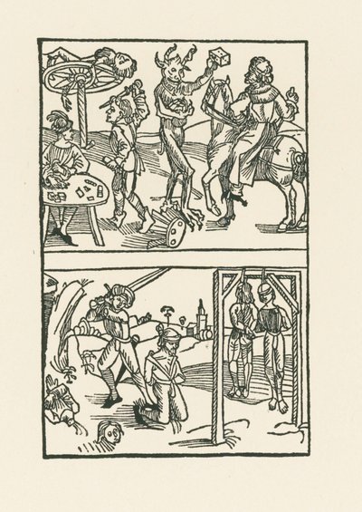 Woodcut to " Wie der Würffel auff ist Kumen " alkotó: Albrecht Dürer or Duerer