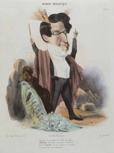 Jakob Meyerbeer (1791-1864) német zeneszerző karikatúrája alkotó: Alcide Joseph Lorentz