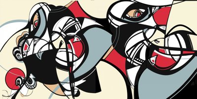 Absztrakt kubista arcok alkotó: Alejandra Winkhaus