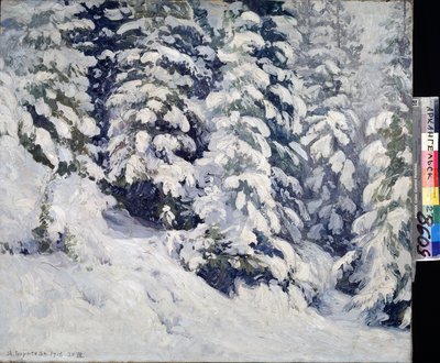 Erdő télen. Alekszandr Alekszejevics Boriszov (1866-1934) festménye. Olaj, vászon, 78 x 90 cm alkotó: Aleksandr Alekseevich Borisov