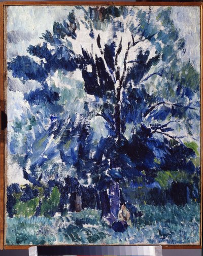 ""Vidéki táj. A fa alatt"" Alekszandr Davidovics Drevin festménye (1889-1938) 1923 Regionális Művészeti Múzeum, Kaluga alkotó: Aleksandr Davidovic Drevin