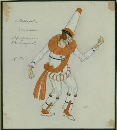 Jelmezterv M. Lermontov Álarcos színművéhez, 1917 alkotó: Aleksandr Jakovlevic Golovin