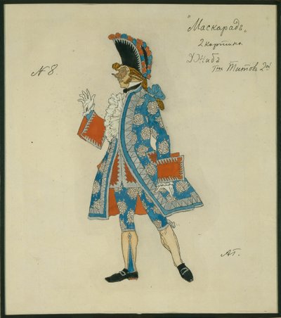 Jelmezterv M. Lermontov Álarcos színművéhez, 1917 alkotó: Aleksandr Jakovlevic Golovin