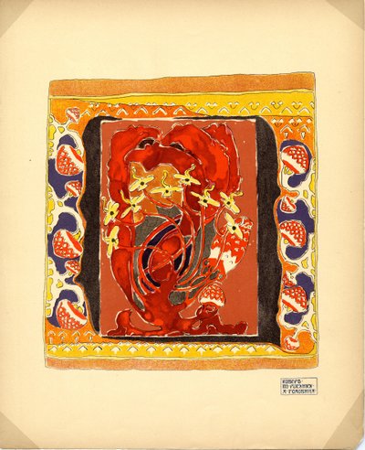 Tervezés egy szőnyegkiadó számára, M. K. Tenisheva és S. I. Mamontov, 1900-as évek alkotó: Aleksandr Jakovlevic Golovin