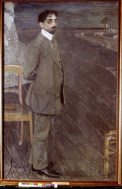 Mikhail Kuzmin (1875-1936) költő portréja (M. Kuzmin költő portréja). Alekszandr Jakovlevics Golovin (1863-1930) munkája, tempera és pasztell vásznon alkotó: Aleksandr Jakovlevic Golovin