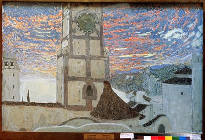 Szicíliai falu, Molière Dom Juan színpadterve, 1910 (tempera, vászon) alkotó: Aleksandr Jakovlevic Golovin