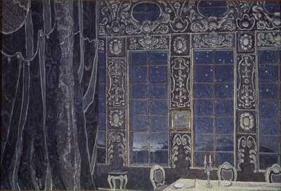 Színpadtervezés J.-B. Don Juan című darabjához. Molliére, 1910 alkotó: Aleksandr Jakovlevic Golovin