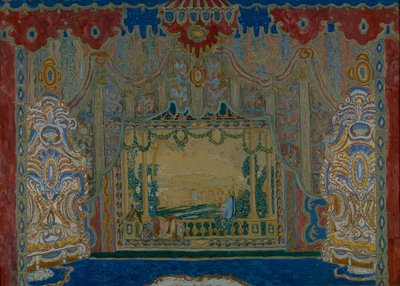 Színpadterv Moliére Don Juan című színházi darabjához, 1910 alkotó: Aleksandr Jakovlevic Golovin