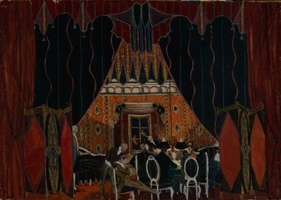 Színpadterve M. Lermontov Az álarcos színdarabhoz, 1917 alkotó: Aleksandr Jakovlevic Golovin