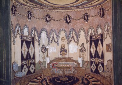 Színpadterv M. Lermontov Két testvér című színházi darabjához, 1915 alkotó: Aleksandr Jakovlevic Golovin