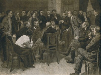 „Lenin vita a narodnyik Voroncovval 1894”, 1939. alkotó: Aleksandr Viktorovic Moravov