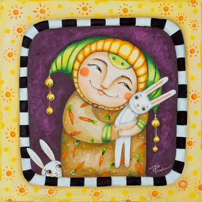 Mosolygós figura és nyuszik alkotó: Aleksandra Paranchenko