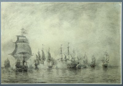 Első tengeri csata. Naum Senyavin, 1865-1866 alkotó: Aleksei Petrovich Bogolyubov