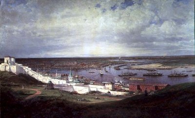 Nyizsnyij Novgorod kilátása (olaj, vászon) alkotó: Aleksei Petrovich Bogolyubov