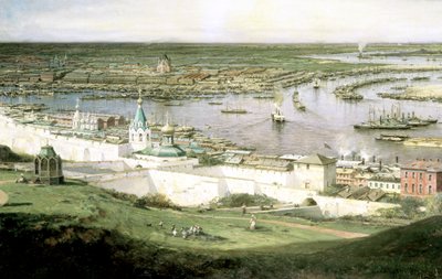 „Nyizsnyij Novgorod látképe”, 1878. alkotó: Aleksey Bogolyubov